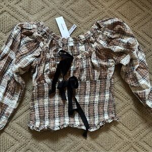 SEXY Urban Outfitters Brown Plaid Top